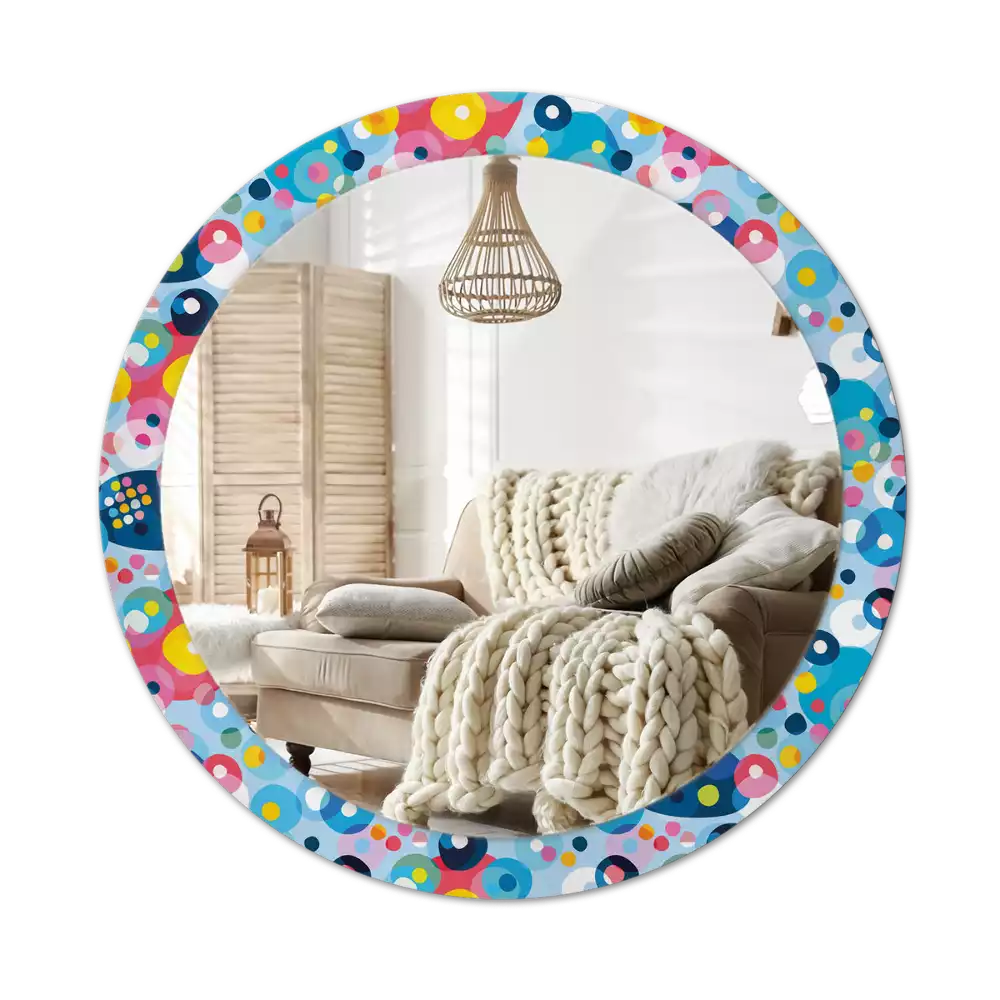 Miroir rond imprimé Cercles colorés
