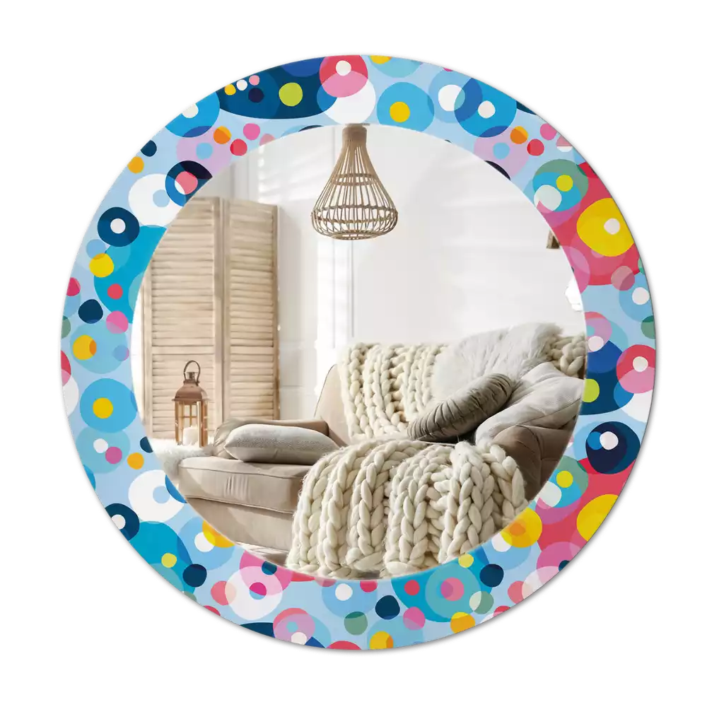 Miroir rond imprimé Cercles colorés