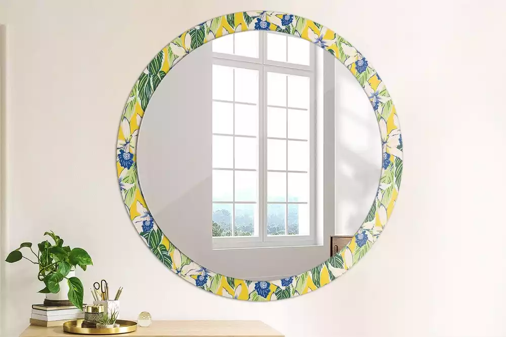 Miroir rond imprimé Orchidées