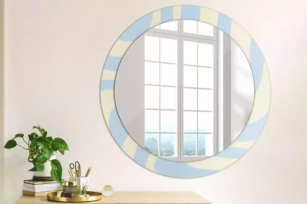 Miroir rond avec décoration Forme abstraite