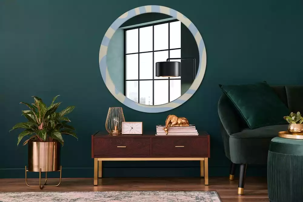 Miroir rond avec décoration Forme abstraite