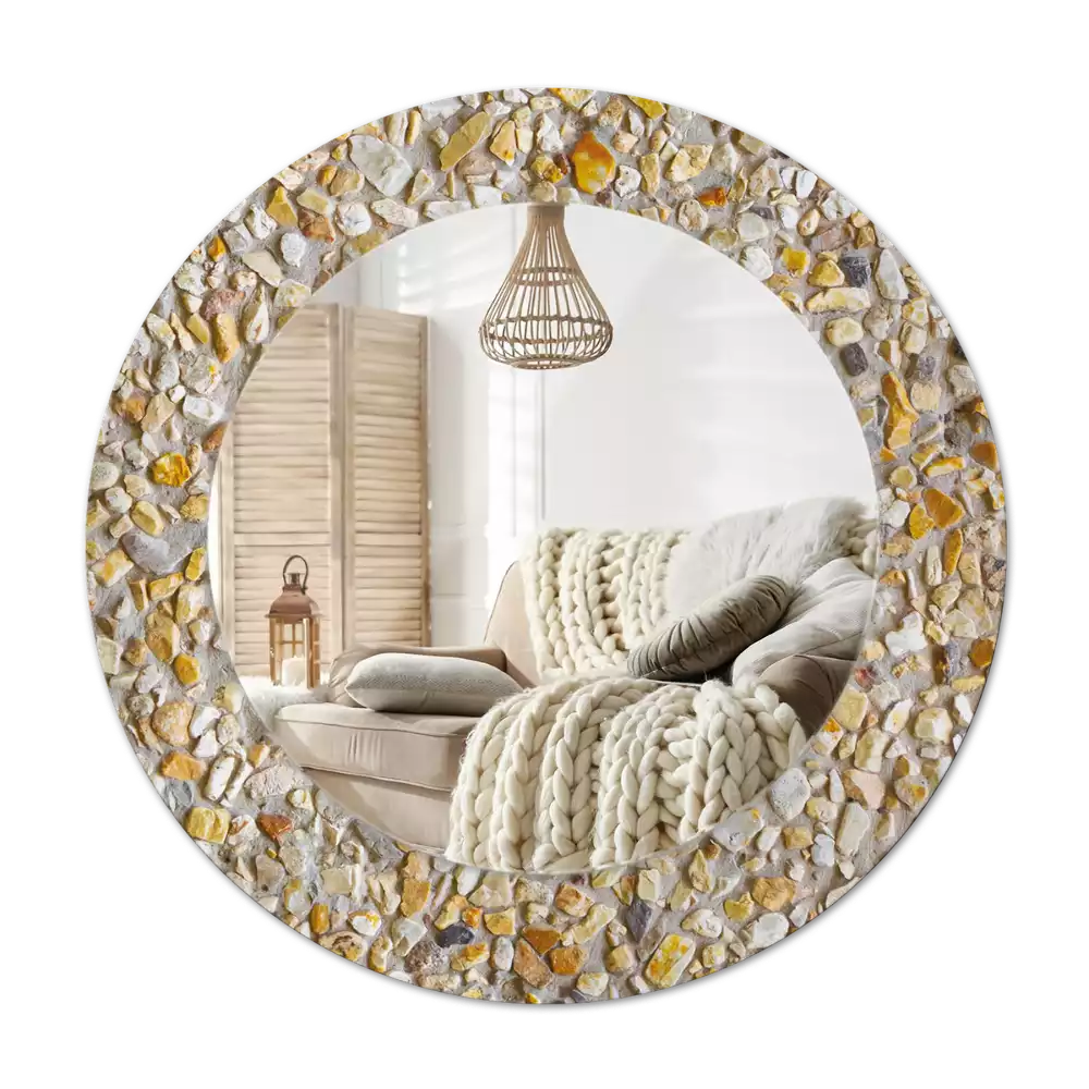 Miroir rond avec décoration Motif terrazzo