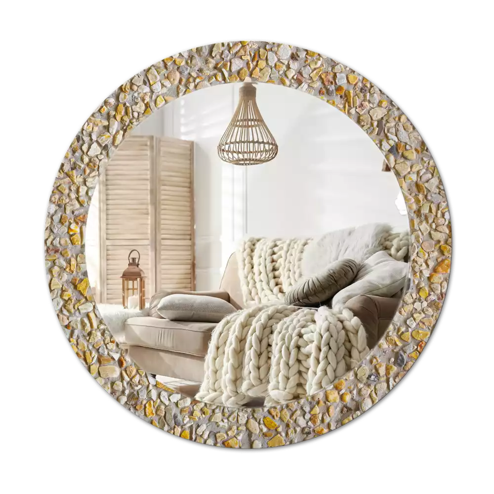 Miroir rond avec décoration Motif terrazzo