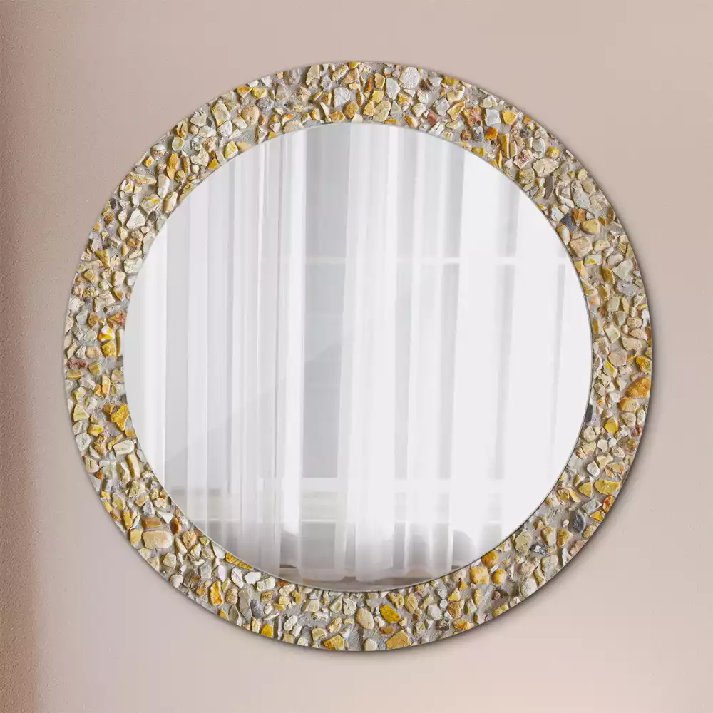 Miroir rond avec décoration Motif terrazzo