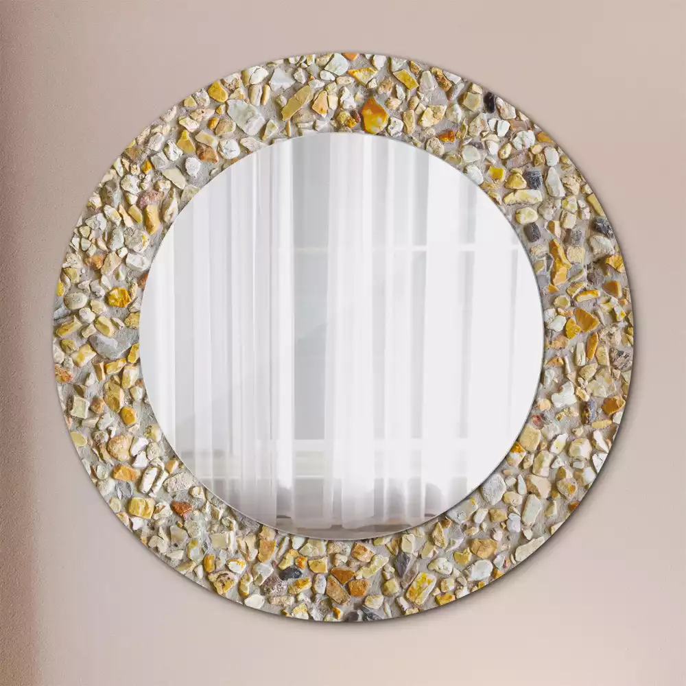 Miroir rond avec décoration Motif terrazzo