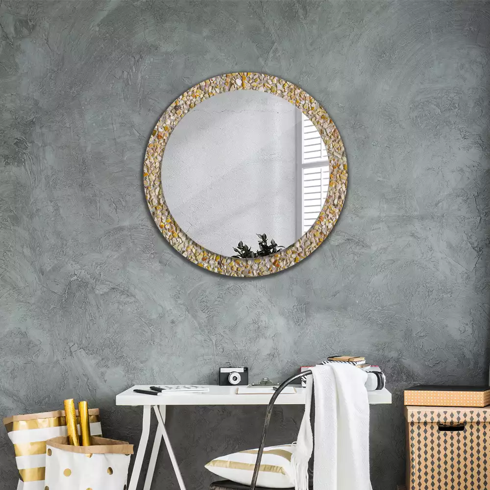 Miroir rond avec décoration Motif terrazzo