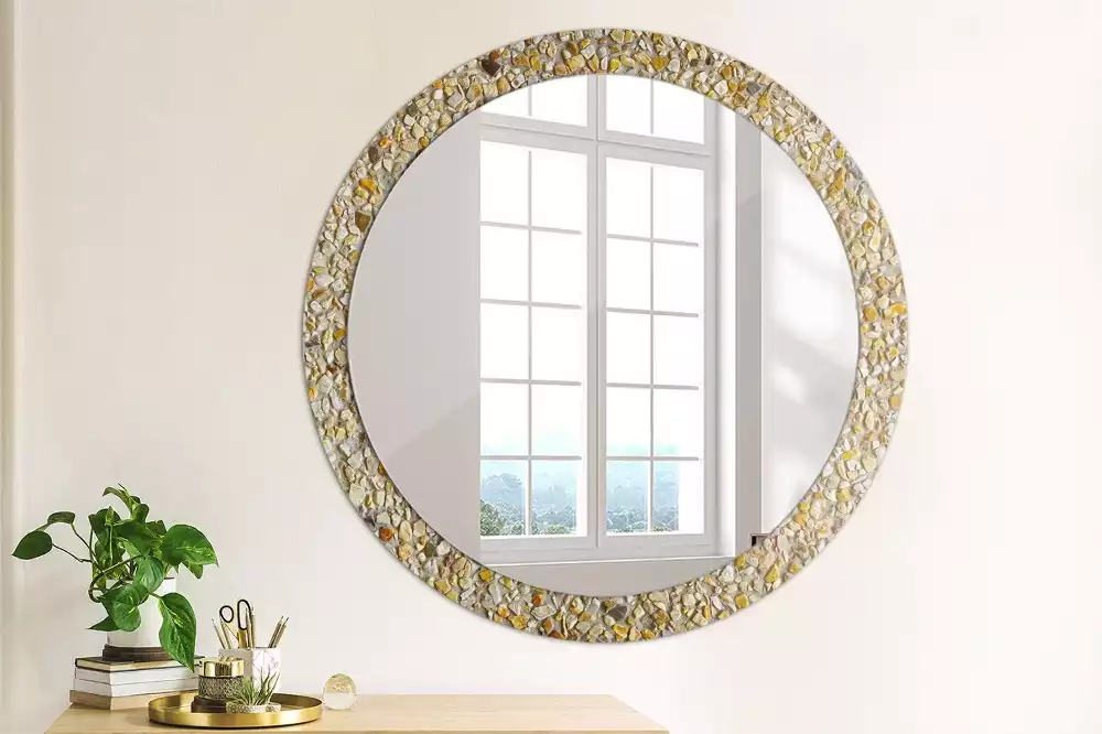 Miroir rond avec décoration Motif terrazzo