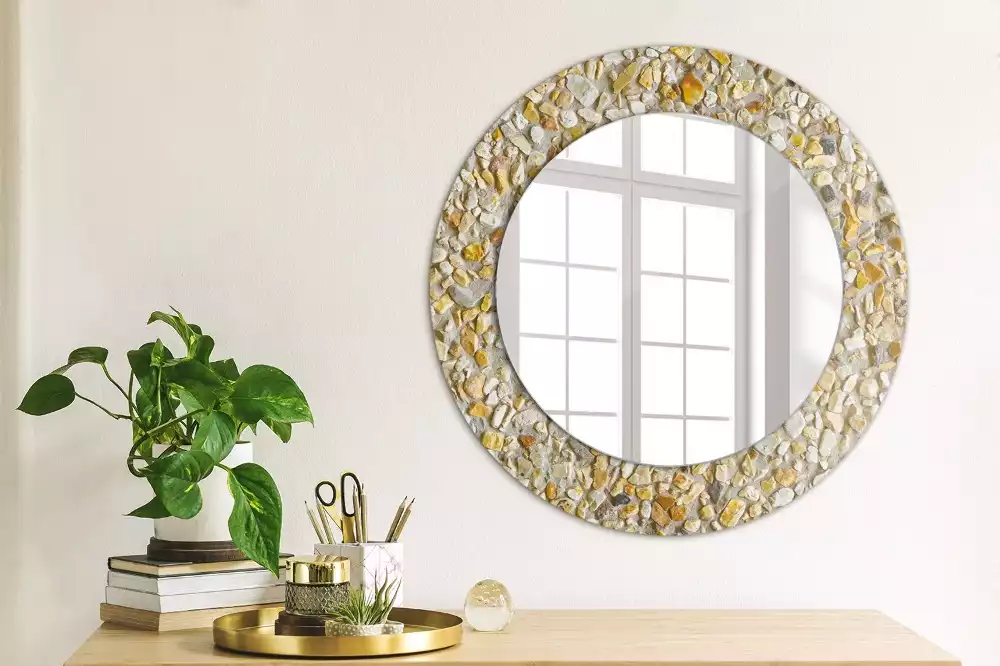 Miroir rond avec décoration Motif terrazzo