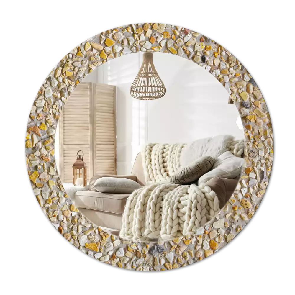 Miroir rond avec décoration Motif terrazzo