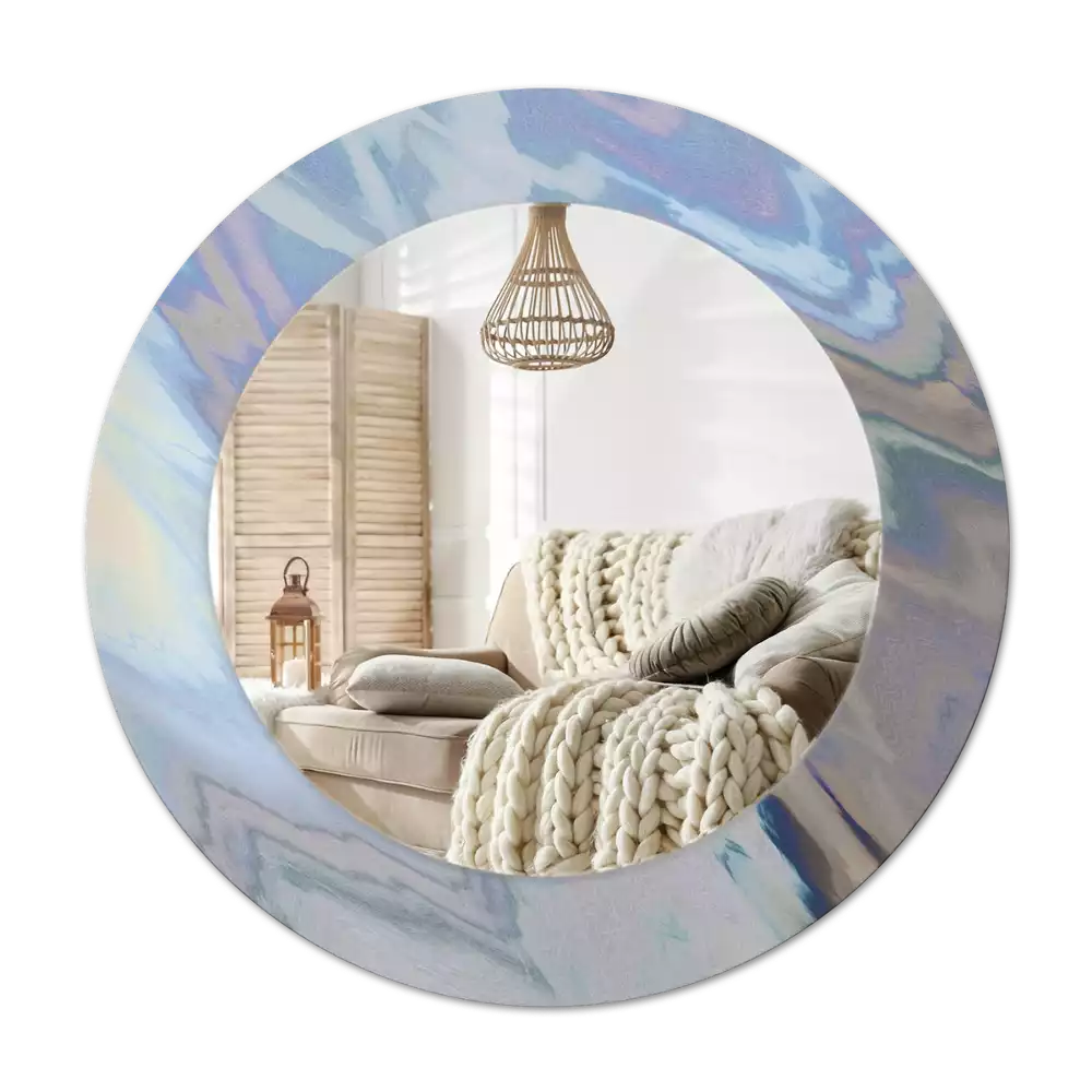 Miroir rond imprimé Vagues abstraites