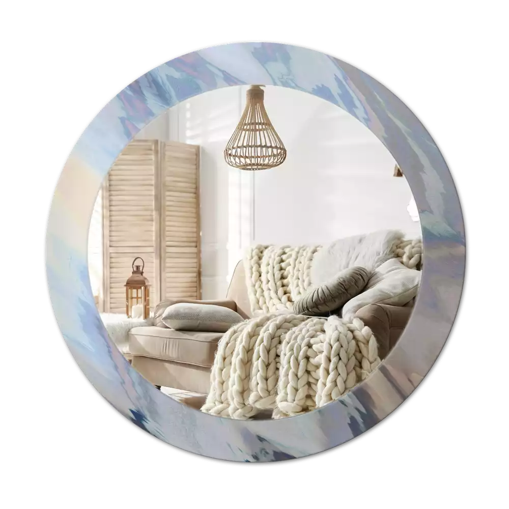 Miroir rond imprimé Vagues abstraites