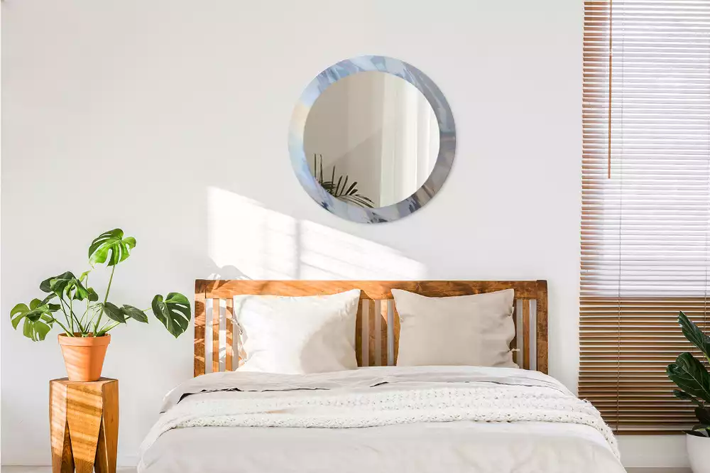 Miroir rond imprimé Vagues abstraites