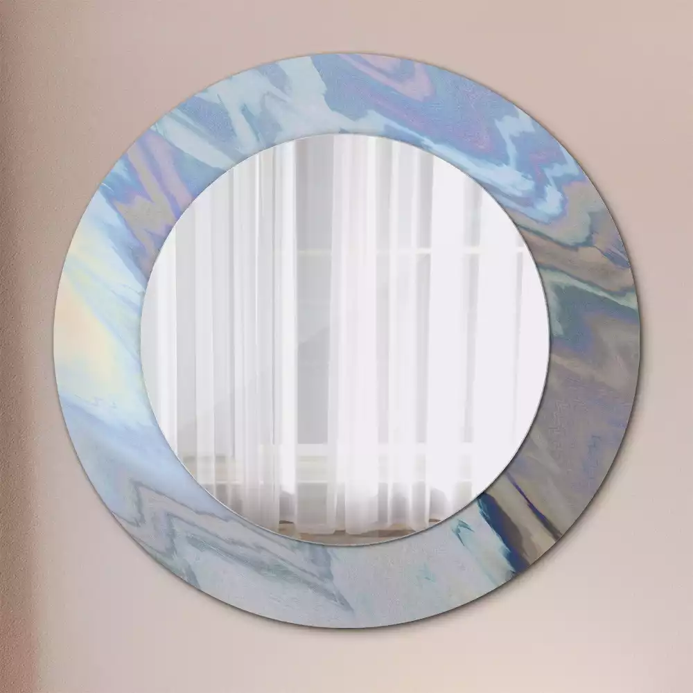 Miroir rond imprimé Vagues abstraites