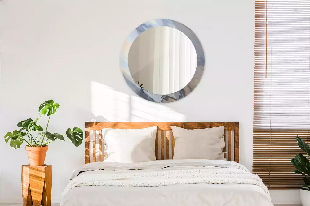 Miroir rond imprimé Vagues abstraites