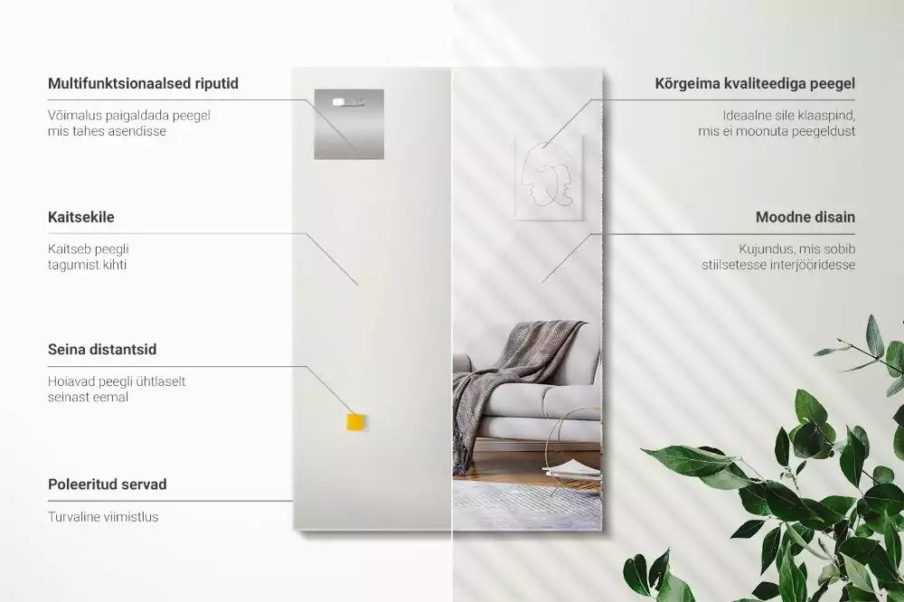 Miroir rectangulaire moderne sans cadre