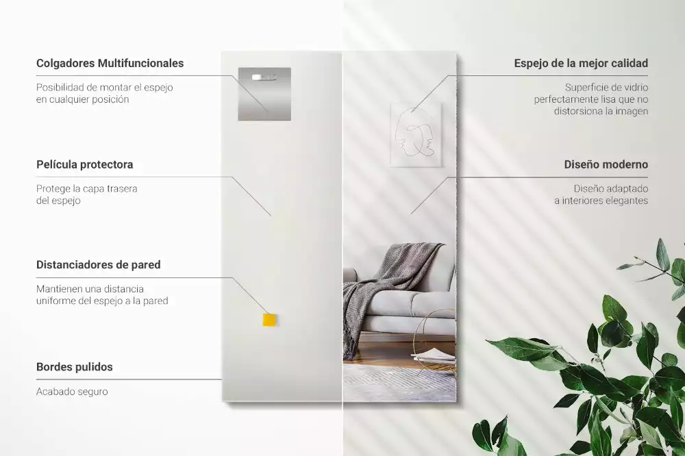 Miroir rectangulaire moderne sans cadre