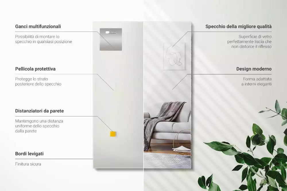 Miroir rectangulaire moderne sans cadre