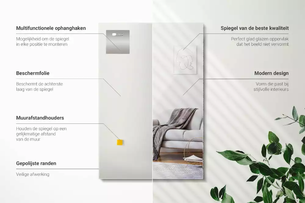 Miroir rectangulaire moderne sans cadre