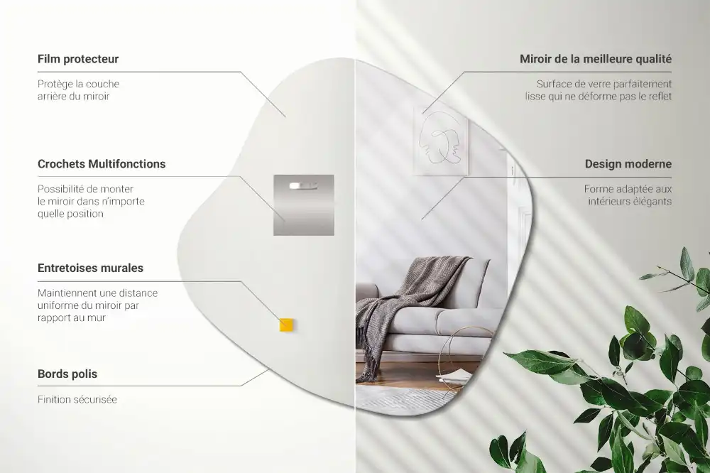 Miroir en forme de tache accessoire spectaculaire