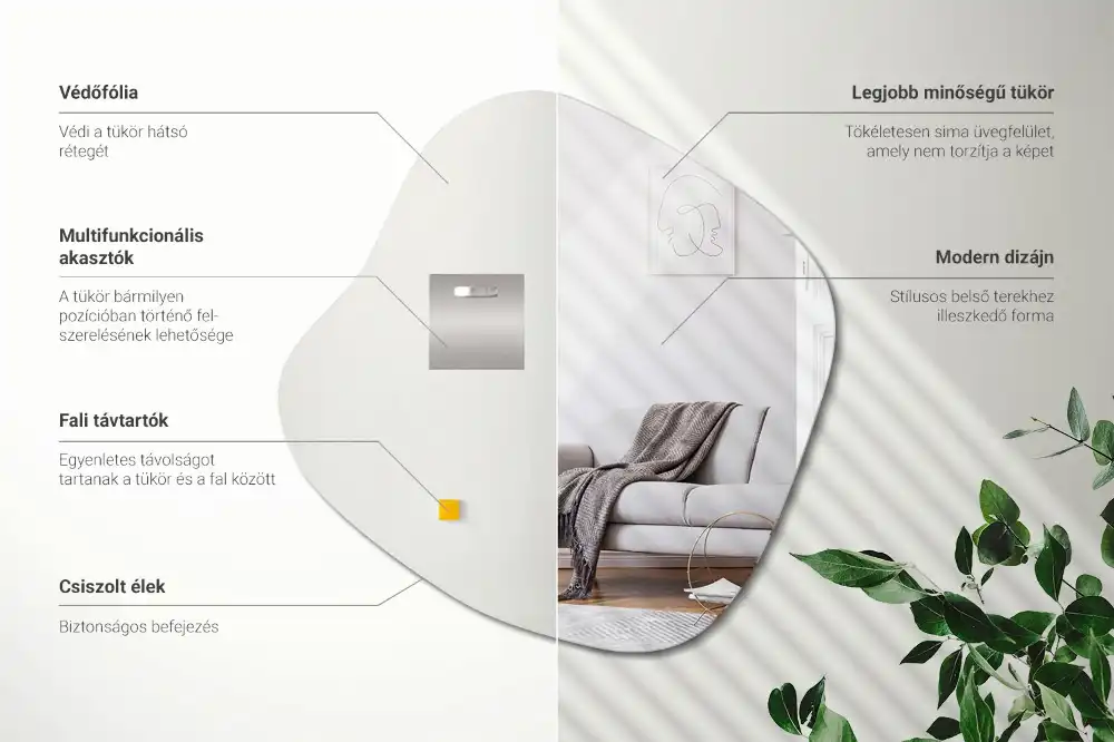 Miroir en forme de tache accessoire spectaculaire