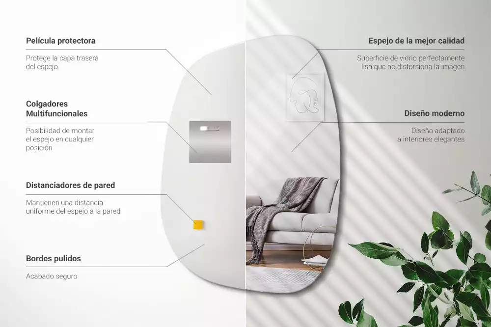 Miroir organique forme raffinée