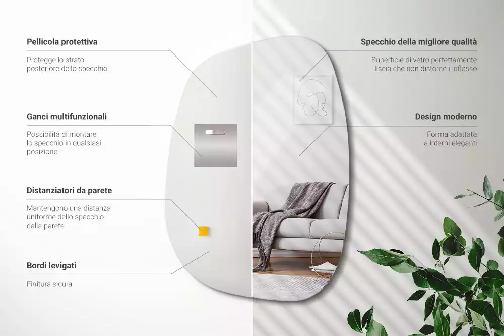 Miroir organique forme raffinée