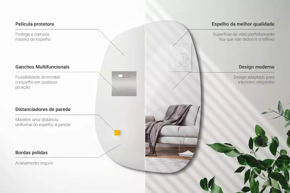 Miroir organique forme raffinée