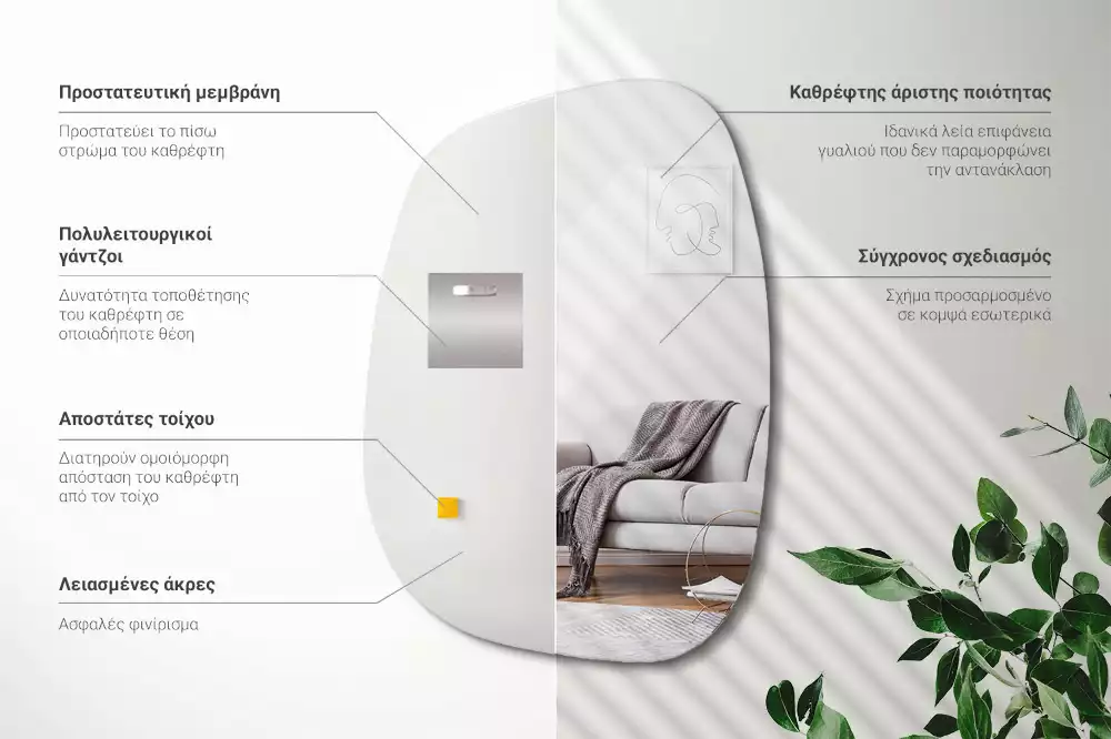 Miroir organique forme raffinée