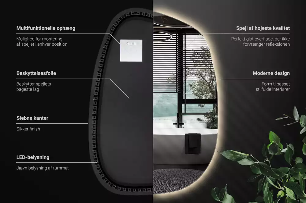 Miroir organique led sans cadre