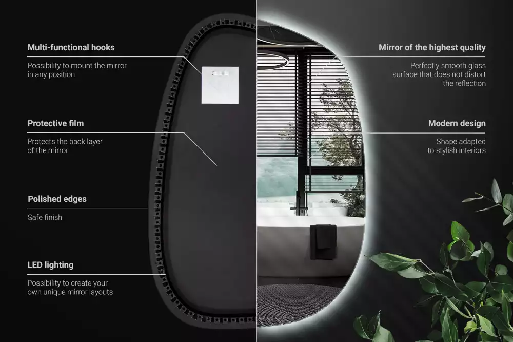 Miroir organique led sans cadre