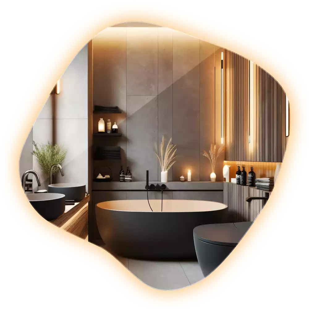 Miroir tache avec éclairage LED unique