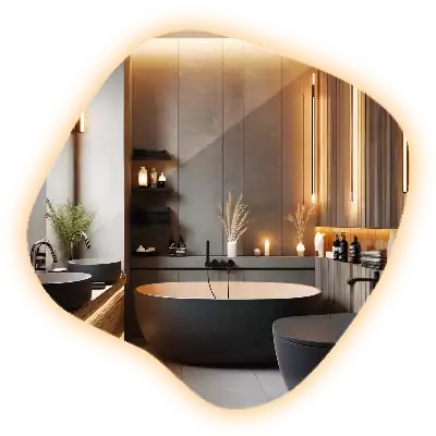 Miroir tache avec éclairage LED unique