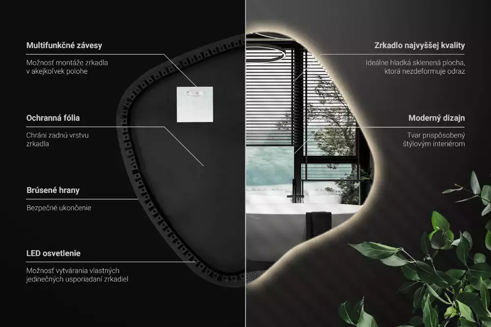 Miroir tache avec éclairage LED unique