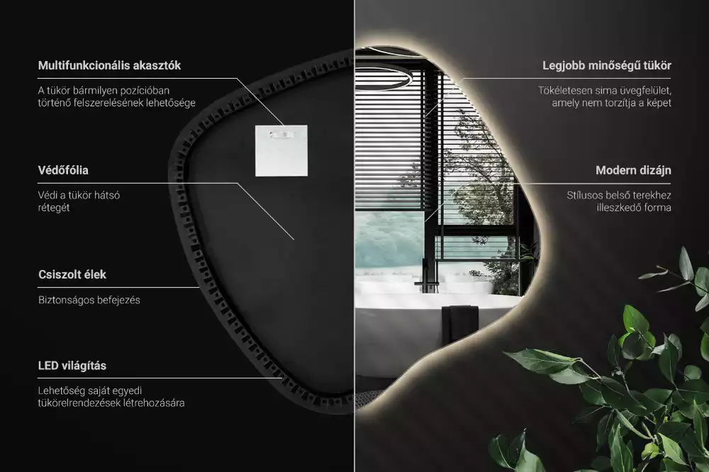 Miroir tache avec éclairage LED unique