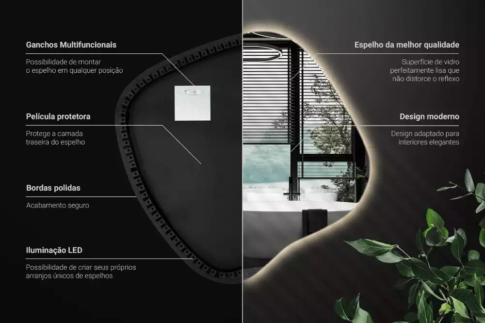 Miroir tache avec éclairage LED unique