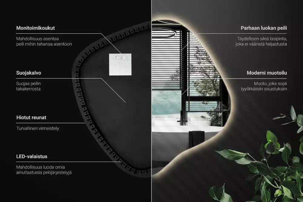 Miroir tache avec éclairage LED unique