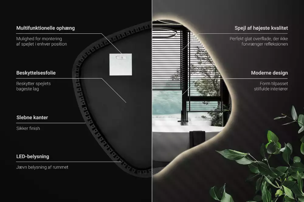 Miroir tache avec éclairage LED unique