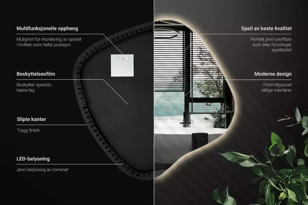 Miroir tache avec éclairage LED unique