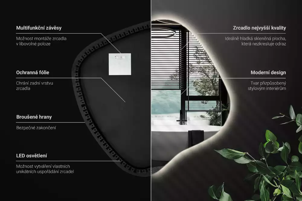 Miroir tache avec éclairage LED unique