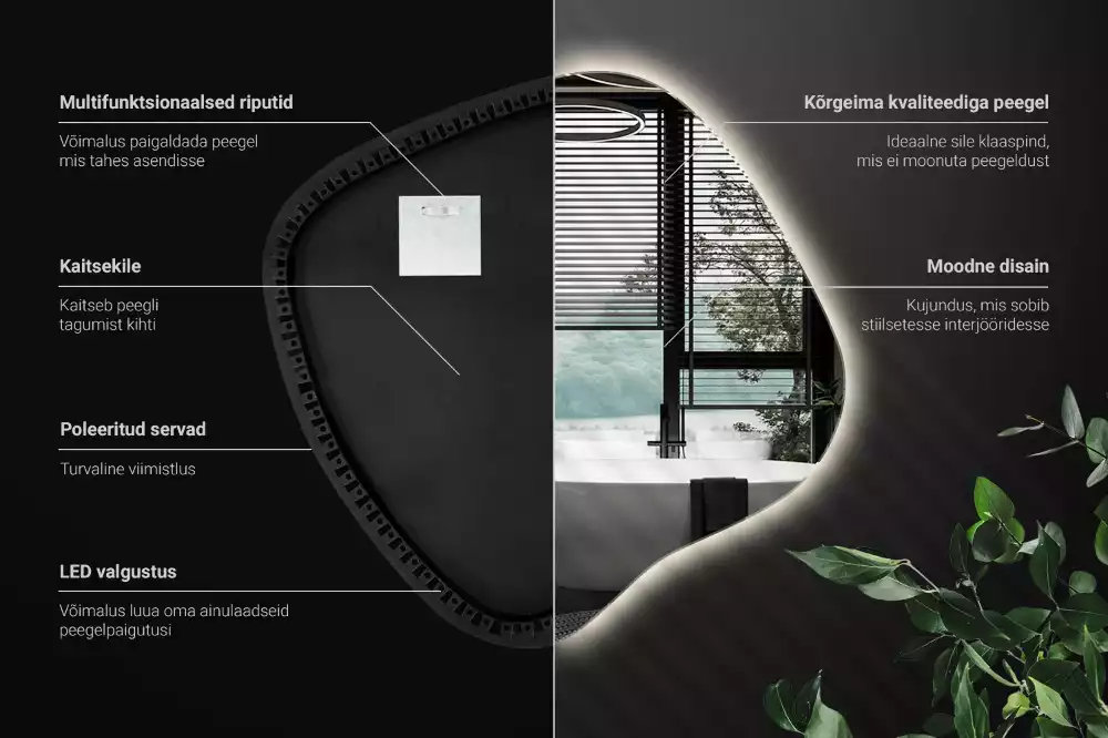 Miroir tache avec éclairage LED unique