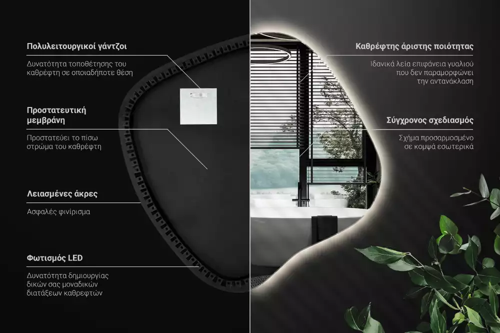 Miroir tache avec éclairage LED unique