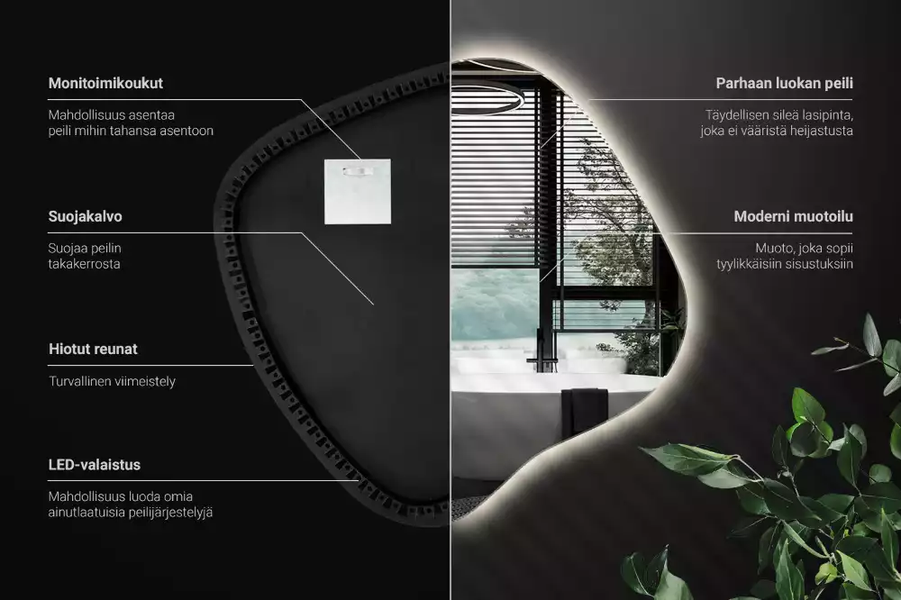 Miroir tache avec éclairage LED unique