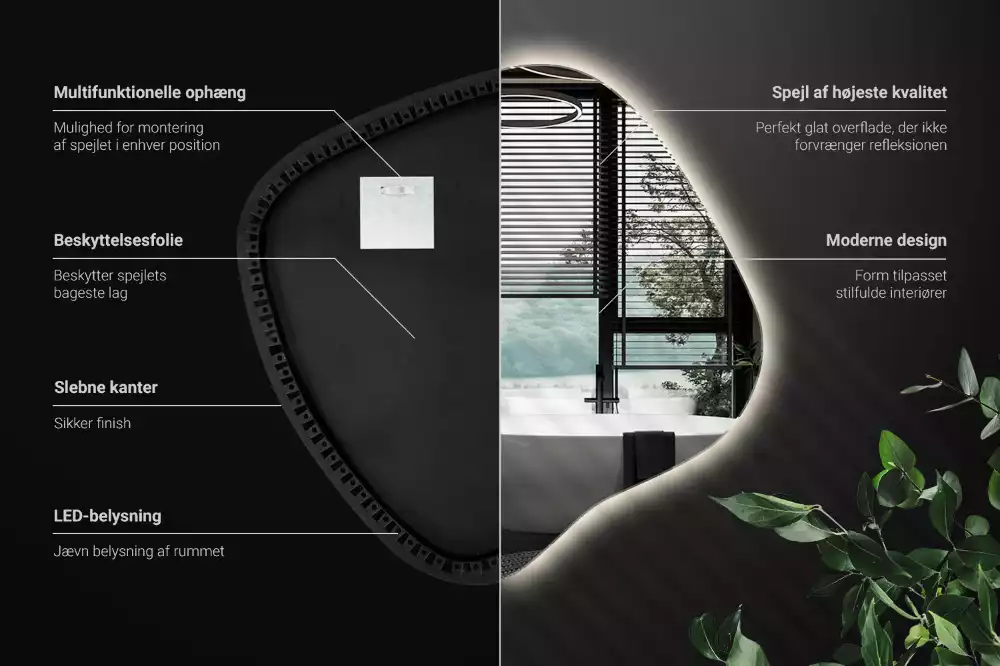 Miroir tache avec éclairage LED unique