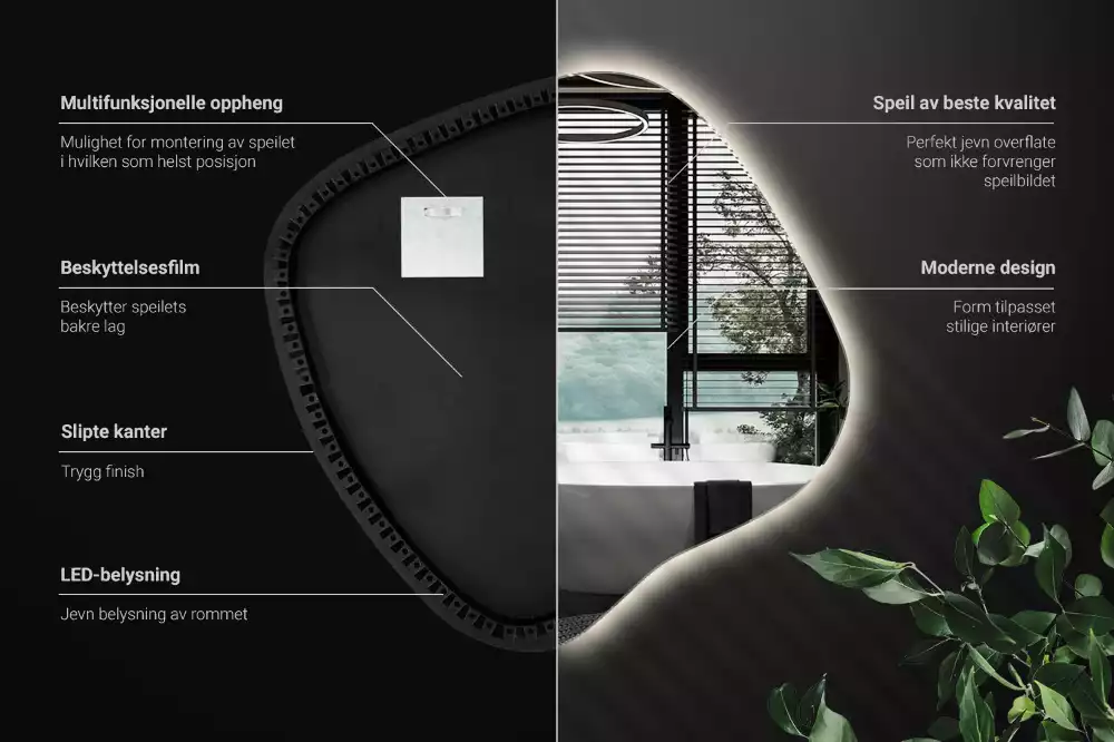 Miroir tache avec éclairage LED unique