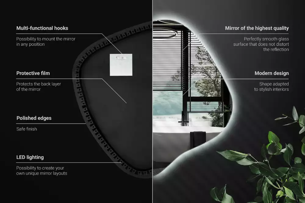 Miroir tache avec éclairage LED unique