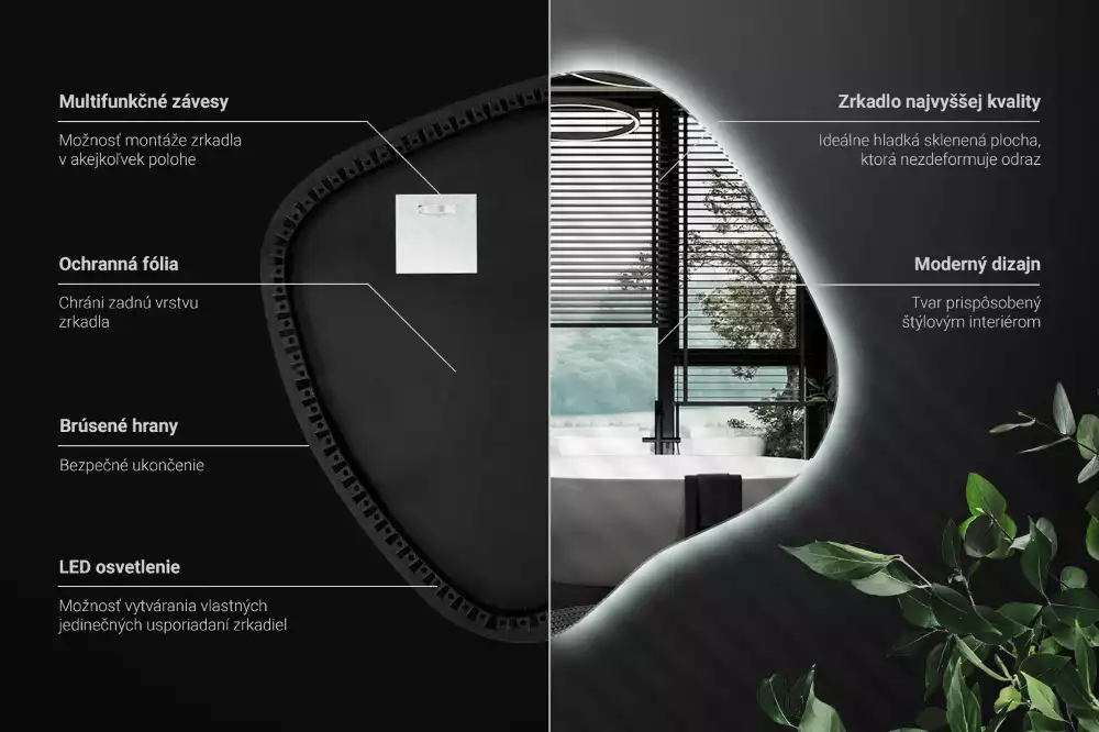 Miroir tache avec éclairage LED unique