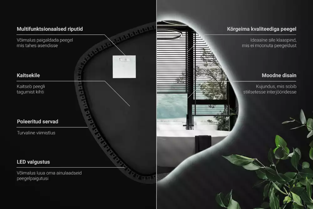 Miroir tache avec éclairage LED unique