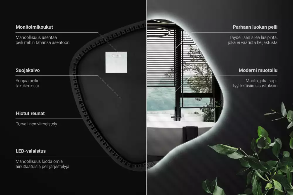 Miroir tache avec éclairage LED unique