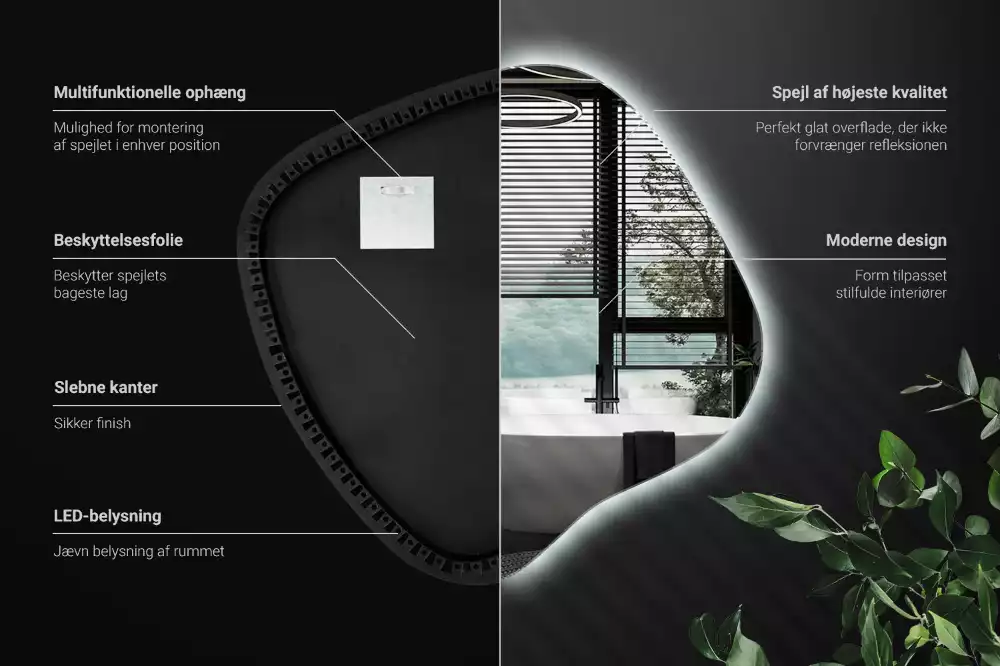 Miroir tache avec éclairage LED unique