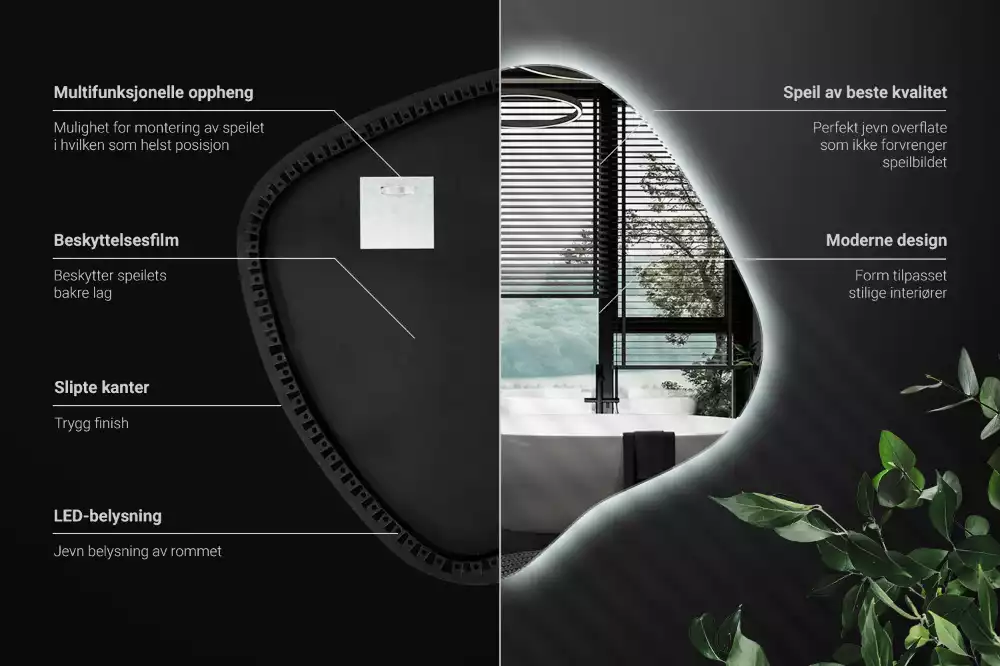 Miroir tache avec éclairage LED unique